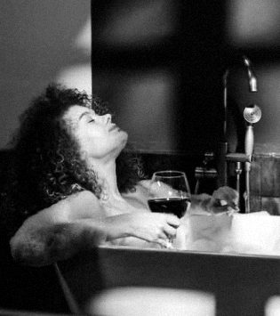 A glass of 5 in the bath