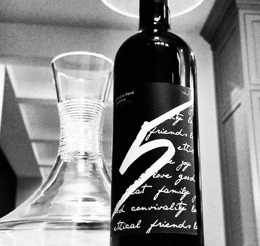The 5 Red Wine Blend with a decanter