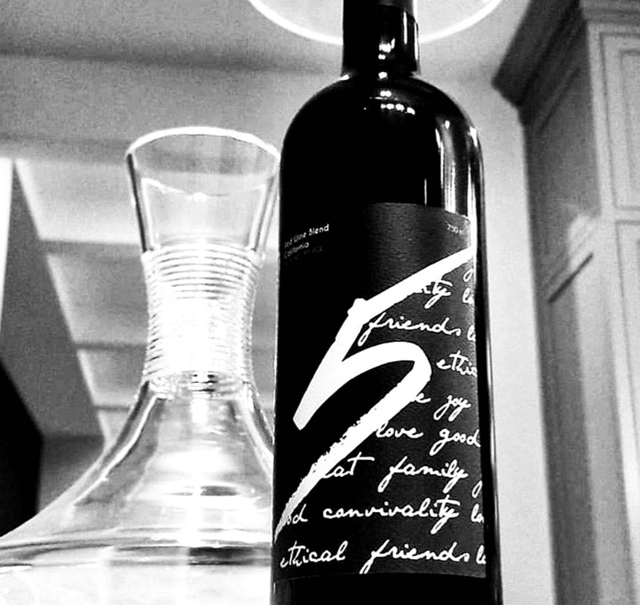 The 5 Red Wine Blend with a decanter